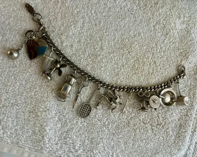Pulseira vintage de prata