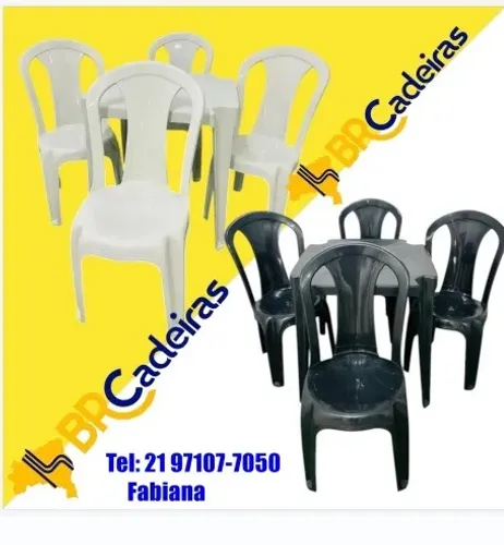 Mesa com cadeiras bistro de plastico 