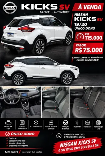 Nissan Kicks SV 1.6 16V Flexstar 5P Aut. 2020