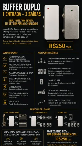 Pedal Buffer Splitter (duas saídas)