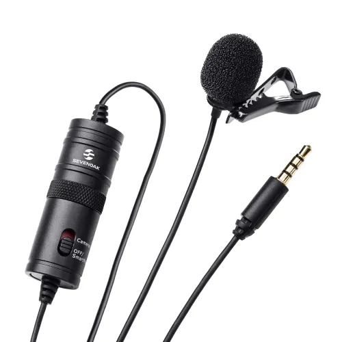 Microfone boya com fio de lapela