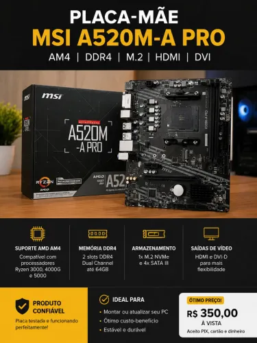 Placa mãe msi A520M-A pro