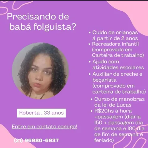 Babá e recreadora infantil 