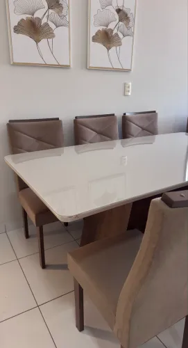 Mesa tampo de vidro