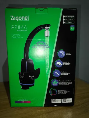 Torneira Eletrônica Zagonel Prima Black Touch