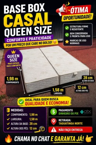 BASE BOX CASAL QUEEN SIZE - ÓTIMA OPORTUNIDADE! USADA EM OTIMO ESTADO NÃO TEM COLCHÃO 