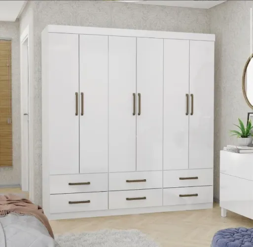 Guarda-Roupa 6 Portas Montello 1,53 m Branco