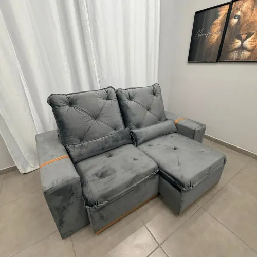 LINDO SOFÁ RETRÁTIL RECLINÁVEL ESPUMA D28