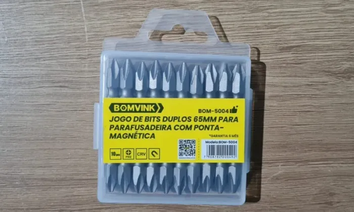 Jogo de Bits duplos PH2 CRV 65mm 10pçs parafusadeira - ponta magnética