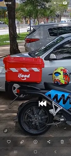 Baú75 litros ifood zero 250 e ls2 com fone 400