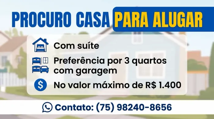 Casa pra alugar procuro