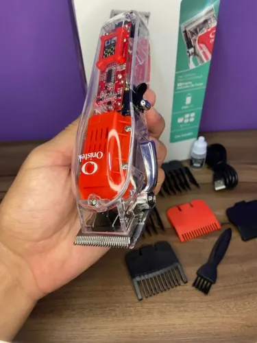 Máquina de Cortar Cabelo Vermelha sem Fio ON-MA301 Onistek