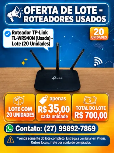 Roteador TP-Link TL-WR940N (Usado) - Lote (20 unidades)