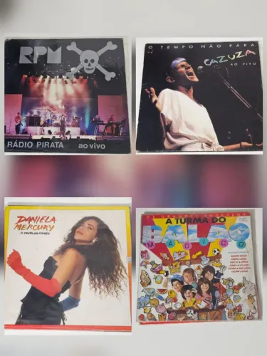 Lote de discos de vinil: Box MPB, Cazuza, RPM, Daniela Mercury e outros