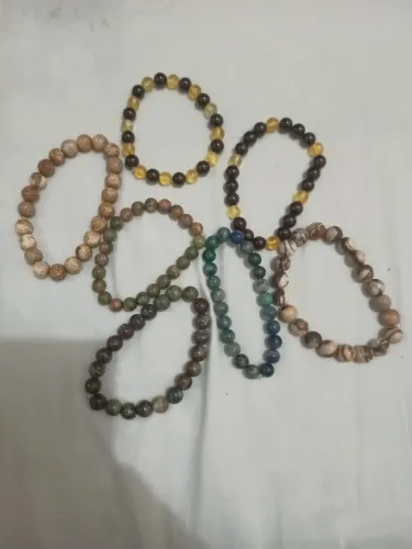 Kit 7 pulseiras de pedras naturais