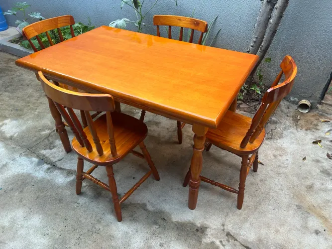 Jogo de mesa madeira 1.25m largura