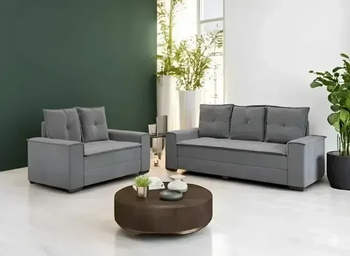 Sofá barcelona o conjunto cinza