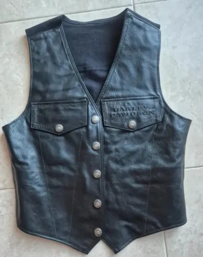 colete couro harley davidson