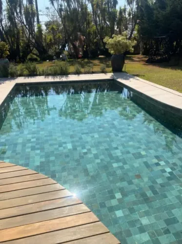 Hijau Brasileira Revestimento Piscina Pedra Acqua Verde Hijau Natural 10x10cm Quartzito 