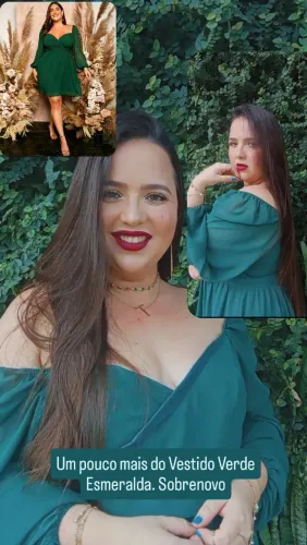 Vestido Verde Esmeraldo. Sobrenovo. Tam.GG
