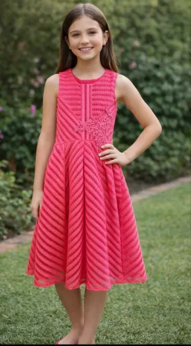 Vestido festa infantil luxo rosa pink Momi 