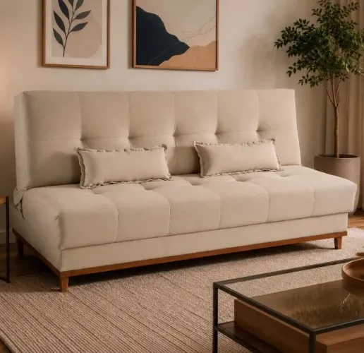 Sofá Cama Vila Bege 1,88 m
