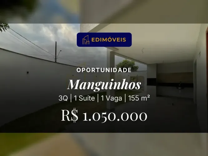 Casa 3 quartos em Manguinhos, duplex de esquina com acabamentos sofisticados