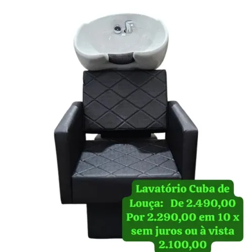 Lavatório Cuba de Louça Cabeleireiros Barbearia Novo Sem Uso Perfeito Oportunidade