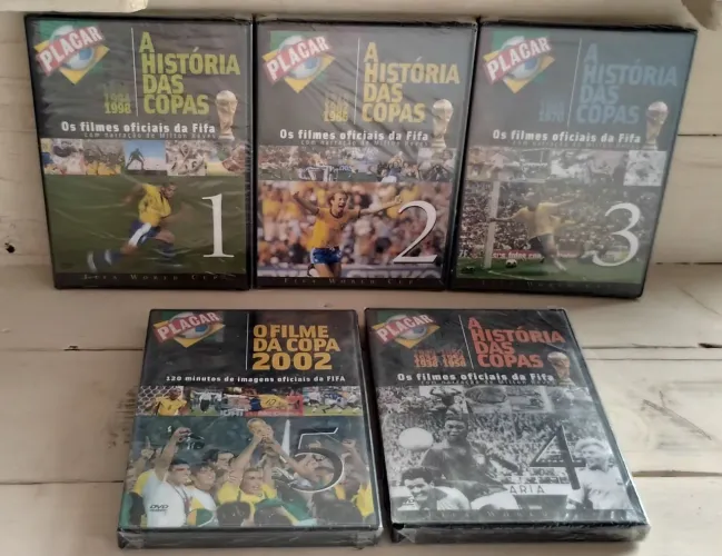 Coleção completa A História das Copas - Placar - DVDs originais lacrados