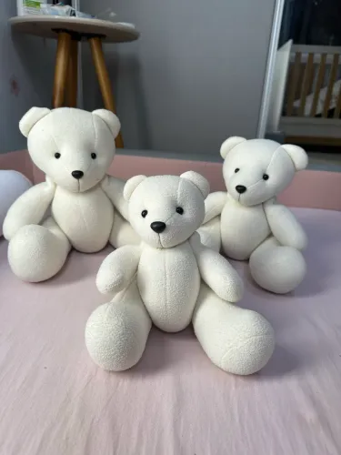 Trio ursos pelúcia quarto bebê 