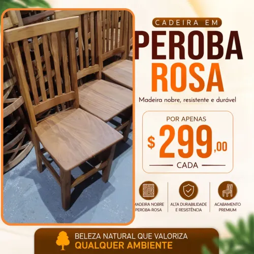 Cadeira de madeira maciça Peroba Rosa novas $ 299,00 cada entregamos em sua casa