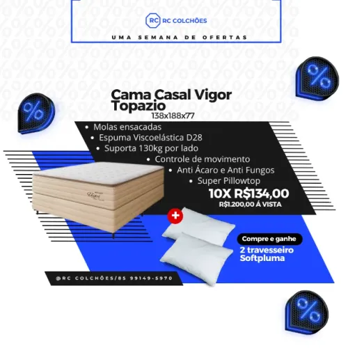 Cama Casal Vigor Topazio
