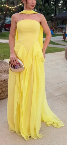 Vendo vestido amarelo festa 