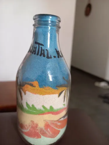 Garrafa de Arte com Areia Colorida do Nordeste