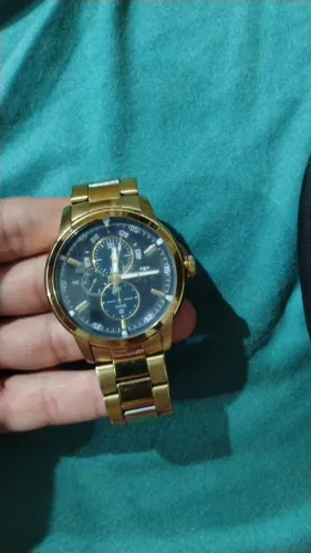 Relógio dourado masculino technos grandtech 6P57AA/4P