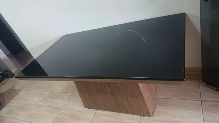Mesa tampo de vidro