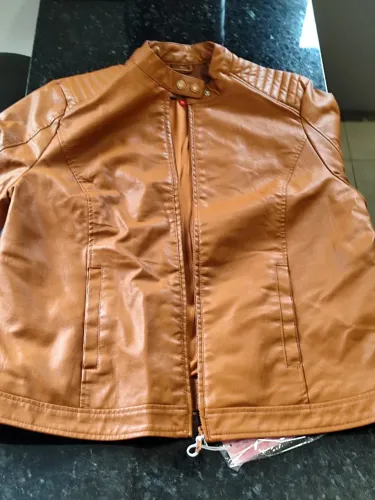 Jaqueta de couro legítimo plus size NOVA