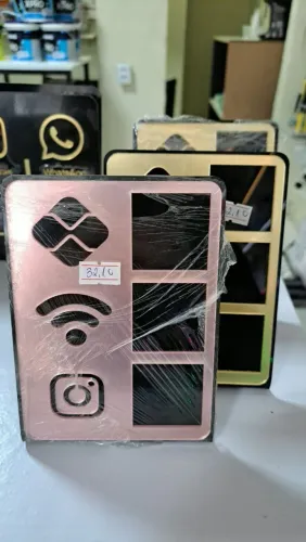 Placa Display em ACM - Wi-Fi, PIX e Instagram ?