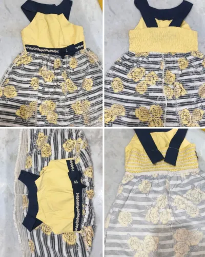 Vestido Infantil 3 Anos Amarelo Floral - Forrado e Conservado