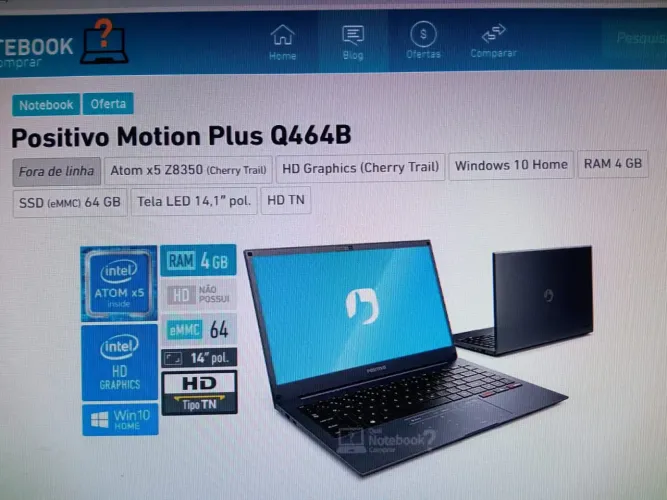 Notebook Positivo Motion Plus Q464B em excelente estado. Acompanha Mouse RGB Novo.