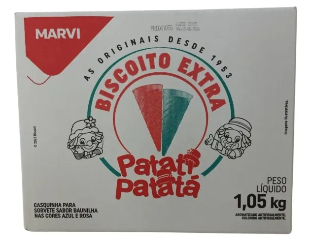 4 caixas Casquinha sorvete Coloridas Marvi