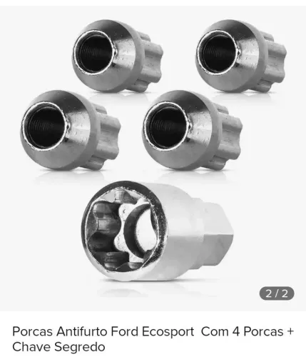Conjunto porcas antifurto automotivo com chave segredo (Ford)