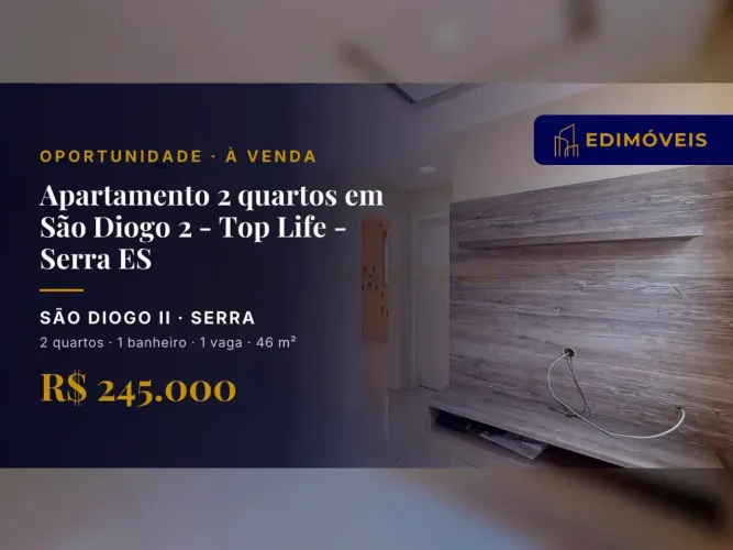 Pronto para morar: Apartamento 2 quartos em São Diogo II com lazer completo