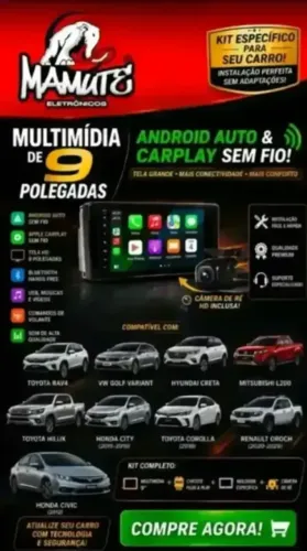 Multimídia com carplay e Android auto .todos veículos ,,,
