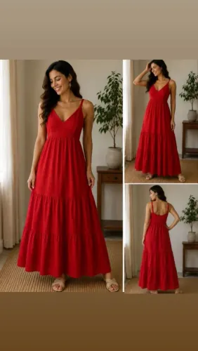 Vestido vermelho longo 