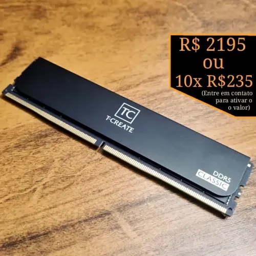 32GB DDR5 RAM, Memória TeamGroup (1x 32 GB) 5600, Chip Hynix - Excelente para Overclock