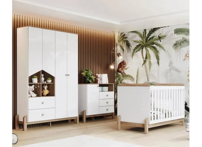 Quarto de criança Completo Ternura 5 Portas 5 Gavetas