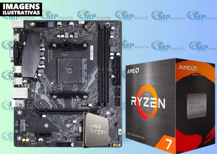 Loja MP Imports: Kit Upgrade Ryzen 7 5700X + Placa Mãe Chipset A520M