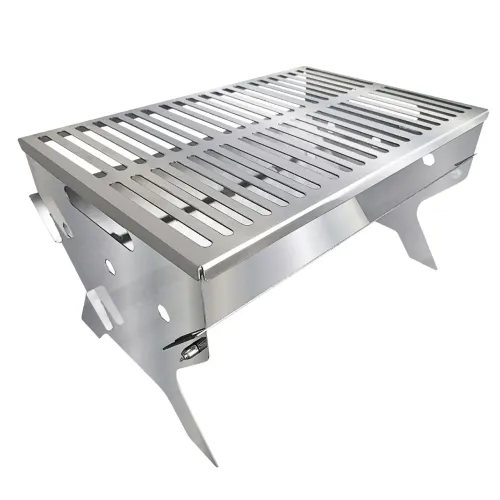Churrasqueira inox portátil, NOVA, garantia, leve e prática, para carvão. Entrega GRÁTIS*