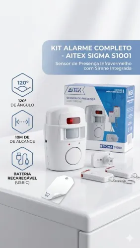 Kit Alarme C/ Sensor de Presença 